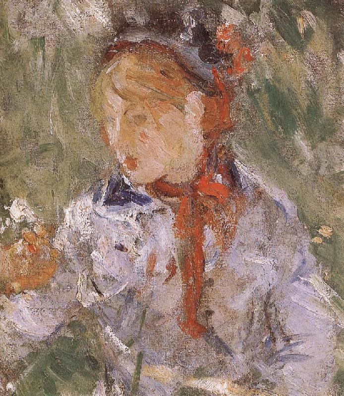 Detail of Mother and her son in the garden, Berthe Morisot
